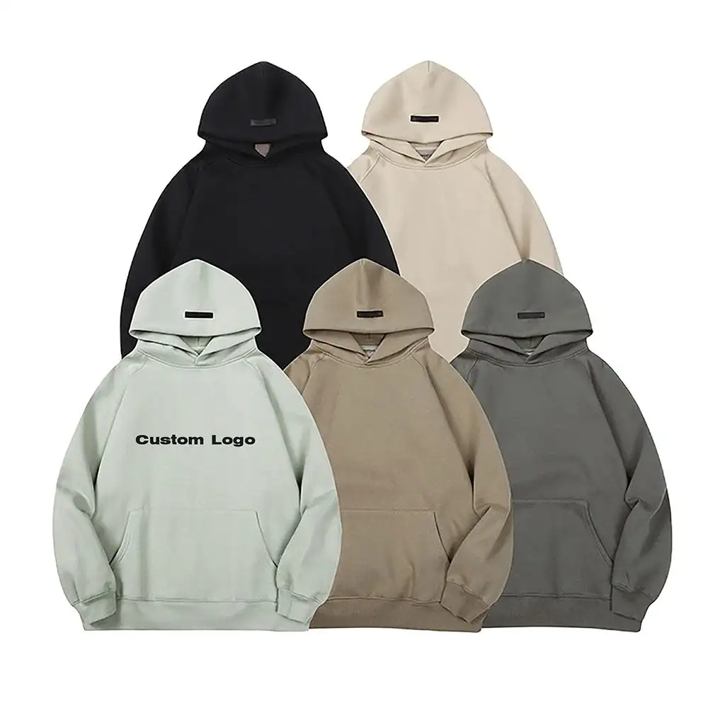 Manufacture High Quality 500 gsm Oversized Pullover Hoodies Men Drop Shoulder Heavy Weight Puff Print OEM Service Embroidered