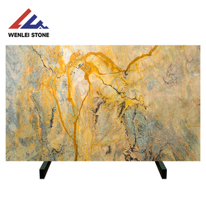 Lastra di Marmo Giallo Dorato Naturale Lucidato Direttamente dalla Fabbrica Wenlei per Pavimenti e Pareti di Hotel, Cucine e Ville - Impermeabile - Product Image 1