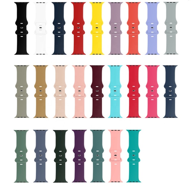 Silicone Watch Band for Apple Watch Series 7 6 5 4 3 2 1 Soft Replacement Smart Watch Strap for Iwatch 38 40 41 42 44 45 mm