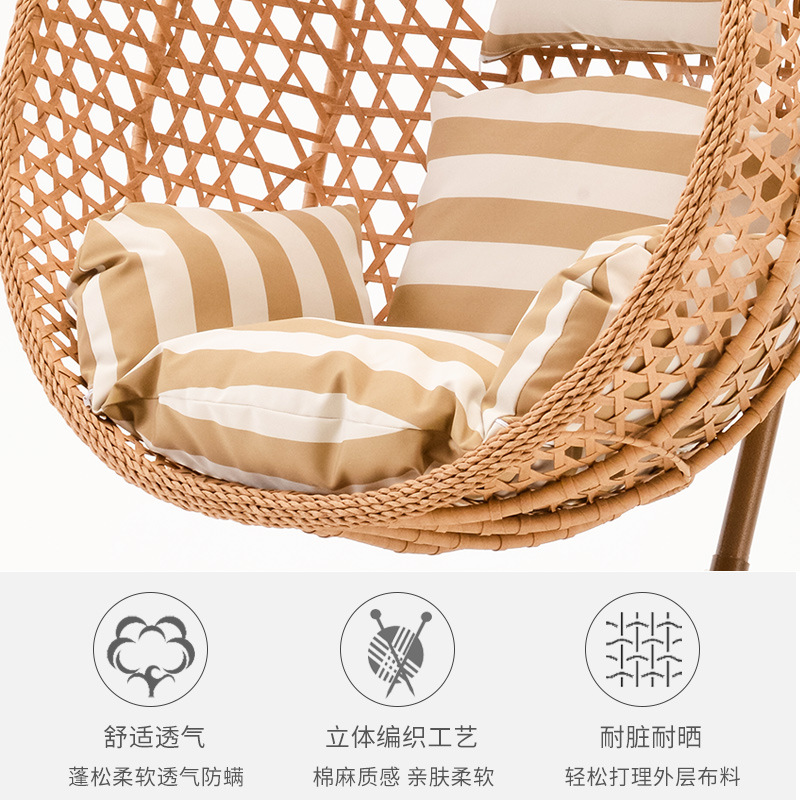 Patio Furniture Double Seat Egg Swing Chair outdoor rattan hanging egg chair