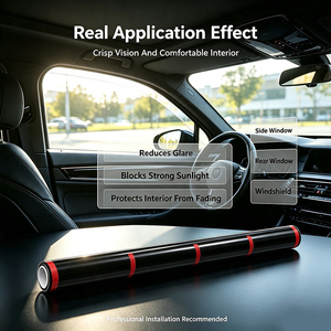 Film solaire automobile premium 2 plis ultra transparent isolant thermiquement, anti-UV et anti-éblouissement pour vitres de voiture - Product Image 6