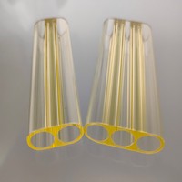 Cavité en verre jaune dopé au samarium Schott 7100 personnalisée par le fabricant, lampes à un/double/triple trou pour accessoires laser YAG