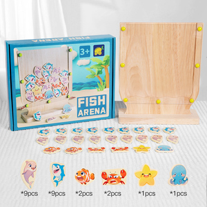 Jeu de société interactif parent-enfant double bataille, arène de combat en bois éducative pour jouets de <span class=keywords><strong>club</strong></span> de pêche à la ligne - Product Image 2