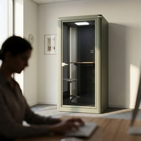 UNIBOOTH Mobile Privacy ASTM-E84 Ignifuge 30dB ISO 23351 Installation Rapide en 30-45 Min Cabine de Bureau pour Laboratoire Créatif Atelier Personnalisable