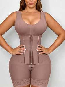 1 pièce Body sculptant colombien pour femme, effet gainant, contrôle ferme, rehaussement des fesses, amincissement des cuisses, en polyamide - Product Image 1