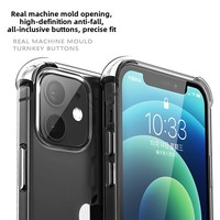 Coque de téléphone en TPU compatible quatre coins, épaisseur 1,5 mm, transparente, antichoc, protection pour Apple iPhone