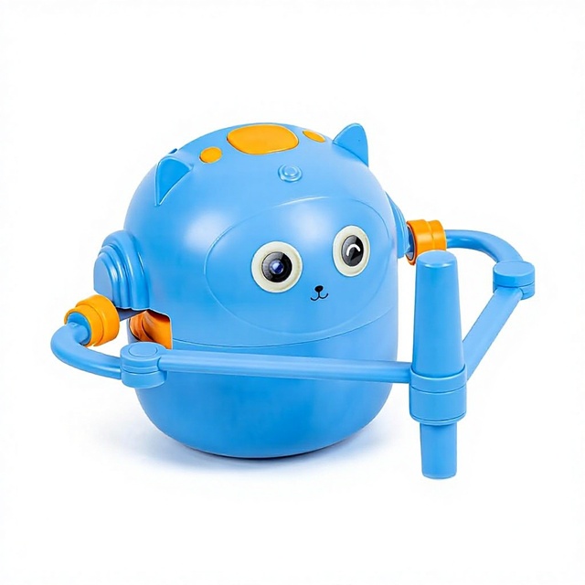 Educational Interactive Drawing Robot Toy with 100 Word Cards & 16 Color Pens Battery Powered Plastic for 3+ Years (Blue)