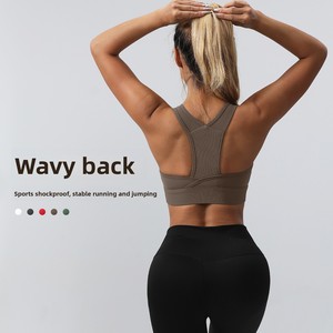 European <strong>American</strong> High Support Shockproof <strong>Sports</strong> <strong>Bra</strong> for Women Crisscross Straps Hollow Back Design Spandex/Nylon Material for - Product Image 2