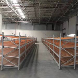 Высокопрочная роликовая стеллажная система FIFO, гравитационные стеллажи для паллет, стеллажи для паллетного транспорта, гравитационные стеллажи, холоднокатаная сталь - Product Image 4