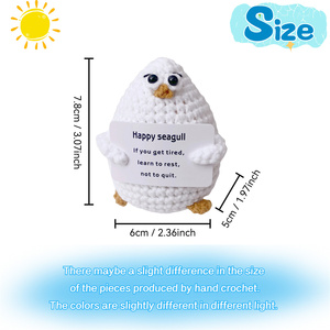 Adorno de gaviota <span class=keywords><strong>feliz</strong></span> hecho a mano al por mayor con tarjeta de mensaje positivo, regalo para aliviar el estrés para cualquier ocasión - Product Image 6