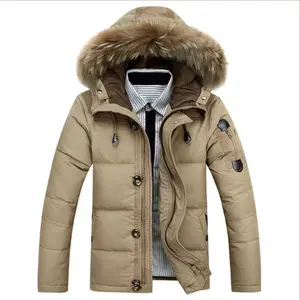 OEM-Chaqueta de invierno de alta calidad con capucha para hombre, chaqueta de plumón de ganso personalizada