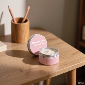 Merrynewon Customised Wholesale Eco-friendly <b>Aluminum</b> Jars Screw Cap Face Cream Skin Care Cosmetic Packaging Custom Size Color - Product Image 3