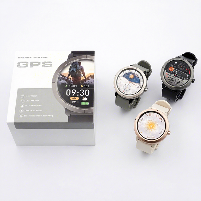 DM76 Men Outdoor Sport GPS Smart Watch BT Call 1.32'' AMOLED 50M Waterproof Health Monitoring Compass Reloj Smartwatch 2026