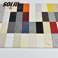 Feuille de surface décorative en polymère acrylique solide, panneaux de murs de douche pour centres commerciaux