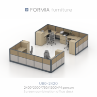Meubles de bureau modernes, poste de travail en cubique pour centre d'appels, table de travail, cloison de bureau, bureau d'ordinateur, poste de travail modulaire pour 2 personnes
