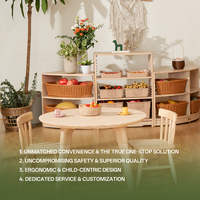 Hikeylove Table et chaise en bois modernes pour enfants, durables, écologiques, faciles à assembler, personnalisables, sûres, meubles empilables pour la maternelle