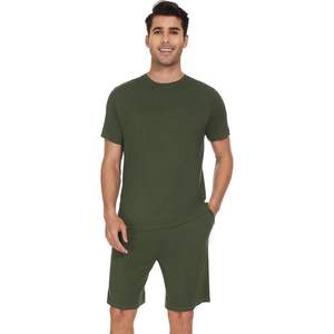 ชุดนอนผู้ชายแบบกำหนดเอง เสื้อแขนสั้นและกางเกงขาสั้น ผ้าใยไผ่เนื้อบางเบา ไซส์ S ถึง XXL - Product Image 3