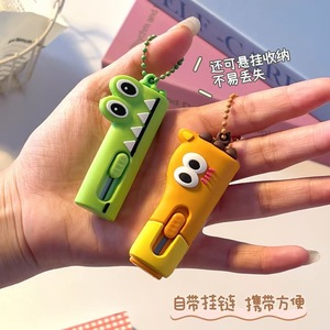 Couteau utilitaire portable Ruan Xiaodou Mini 6,5 cm, ouvre-boîte de sécurité en plastique pour étudiants, accessoire porte-clés - Product Image 4