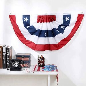 Outdoor Custom Logo Patriotic Half Fan Banner Pleated Printing for <b>Flag</b> Polyester Portable - Product Image 6