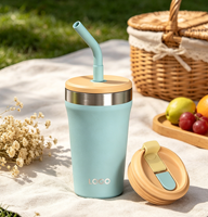 Gobelet isotherme en acier inoxydable Hong Ling anti-fuite, facile à nettoyer, à double paroi sous vide, pour boissons froides avec paille
