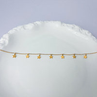 eManco 10PCS Collier ras du cou délicat en acier inoxydable avec pendentif étoile, chaîne à étoiles plates multiples pour femme, idéal pour le quotidien, l'été et les tenues superposées