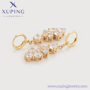 X000942968 XUPING 18K Gold Plated <strong>Statement</strong> Cluster Crystal Drop <strong>Earrings</strong> for Women Fashion Jewelry - Product Image 4