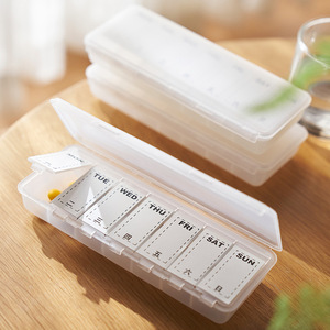 Transparent Pillbox 7 Compartments Sealed Cover Medicine Storage Case For Elderly And Children - Product Image 1