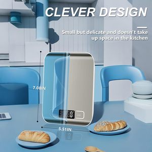 11lb kỹ thuật số thép không gỉ nhà bếp quy mô LCD hiển thị 6 đơn vị với chức năng TARE các biện pháp 0.05oz/1g cho Baking & bữa ăn chuẩn bị - Product Image 6