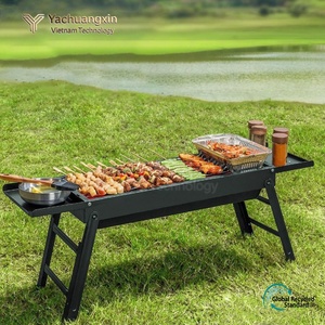 Folding Stainless Steel Charcoal <b>BBQ</b> Grill Outdoor Portable Grill With <b>Tool</b> Holder For Camping Picnic - Product Image 3