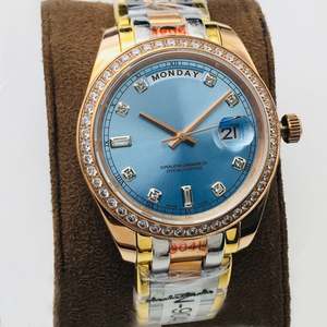 Montres en or de luxe en moissanite en gros pour hommes et femmes, montre automatique mécanique à double date - Product Image 3