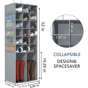 Hanging <b>Shoe</b> Rack 20 Sections With Mesh Pockets For Closet <b>Storage</b> Organizer Heavy Duty Rectangular Design - Product Image 3