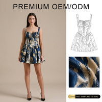 Mini robe d'été sexy de conception de taille transfrontalière européenne et américaine avec la robe ébouriffée de style de ballet de bride florale