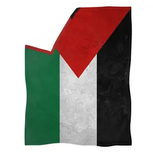 Tekstil rumah selimut bayi lembut kustom selimut tebal lempar untuk musim dingin selimut bendera Palestina Super lembut portabel