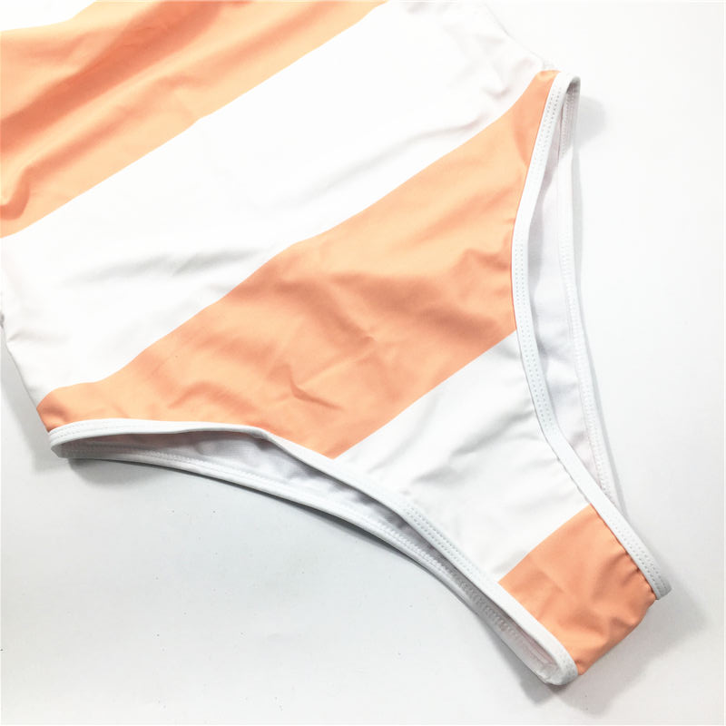 2021 White red striped printing hot sale sexy bikini