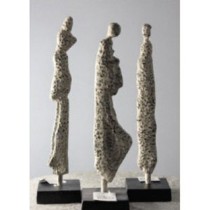 Handmade Stone Woman Figurine Set 3 Pieces Abstract Sculpture Decorative Art Display - Product Image 1