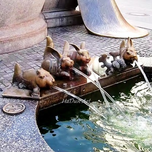 ARGE-figuras de animales de fundición de tamaño moderno, conejo ronze, fuente de agua - Product Image 1
