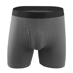 Calzoncillos largos de talla grande para hombre al por mayor, con abertura frontal, transpirables, que absorben la humedad, tipo bóxer deportivo. - Product Image 2