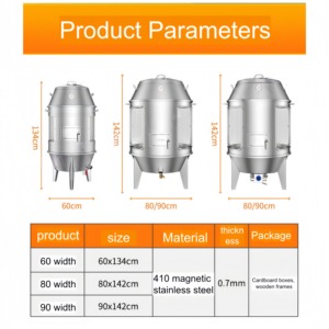 <span class=keywords><strong>Asador</strong></span> de Acero Inoxidable de Gran Capacidad de 60 cm con Vidrio Transparente para Asar Pollo, Pato y Carne - Product Image 4