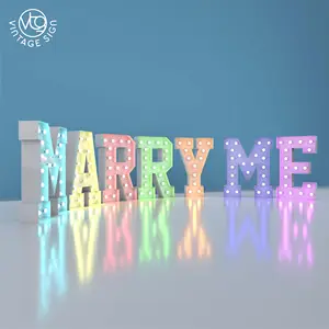 Wedding Decorated Marry Me Large Light UP 4FT Letters Led Light Marquee Number Letters Sign