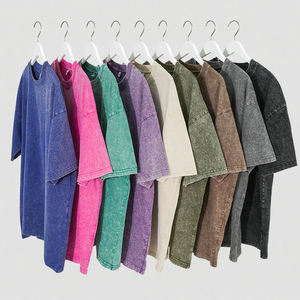 T-<span class=keywords><strong>shirt</strong></span> Vintage oversize con scollo a girocollo stile di base per uomo e donna t-<span class=keywords><strong>shirt</strong></span> morbida traspirante promozionale - Product Image 1