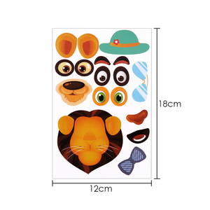 Foska bối rối giáo dục làm cho một khuôn mặt Sticker Sheets động vật cho trẻ em mầm non học tập Sticker sách cho trẻ em - Product Image 2