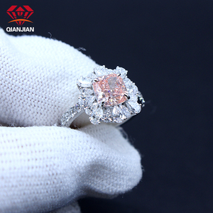 Benutzer definierte IGI-zertifizierte <span class=keywords><strong>Diamond</strong></span> Lab Grown <span class=keywords><strong>Ring</strong></span> 2 Karat VVS <span class=keywords><strong>Pink</strong></span> <span class=keywords><strong>Diamond</strong></span> 10 Karat Neueste Solid Gold <span class=keywords><strong>Ring</strong></span> Design für Frauen - Product Image 1