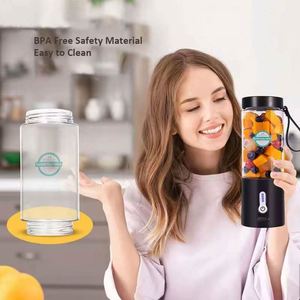 Licuadora Portátil de 530 ml, Vaso Mezclador de Frutas Recargable por USB, Licuadora para Smoothies - Product Image 5