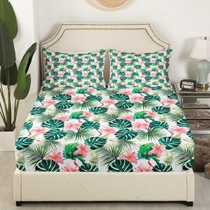 Lá Cọ Tấm <span class=keywords><strong>Set</strong></span> Nữ Hoàng Kích Thước Trẻ Em Hoa Hoa Cây Cọ In Tấm Ga Giường Tùy Chỉnh Bộ Đồ Giường Thiết Lập - Product Image 4