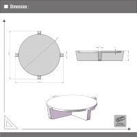 Plateau rond en marbre avec support en bois, dessous de plat en marbre avec support en bois d'acacia, présentoir en marbre et bois massif avec base croisée
