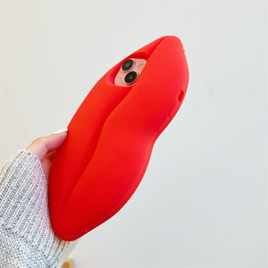 Cover per telefono in Silicone morbido con labbra rosse Creative 3D antiurto per <span class=keywords><strong>iPhone</strong></span> 7 8 <span class=keywords><strong>XR</strong></span> 11 11pro 12 13 14 14pro 15 Pro Max - Product Image 3