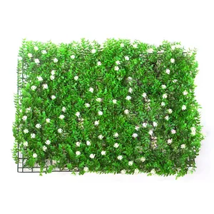 Nuovo prodotto pannelli di fogliame finto muro di piante di siepe di bosso di erba verde artificiale per la decorazione del giardino