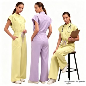 New Arrival Modern Spa Jumpsuit <strong>Anti</strong> Wrinkle Esthetician Uniform for Professionals, 42388 Workwear Romper - Product Image 1