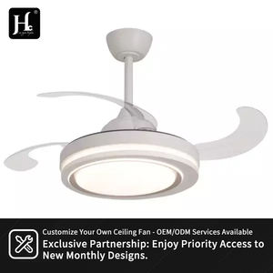 Ventilador de Techo Moderno y Simple con Luz Invisible, Control Remoto, 3 Aspas de ABS, Retráctil, con Luz - Product Image 6