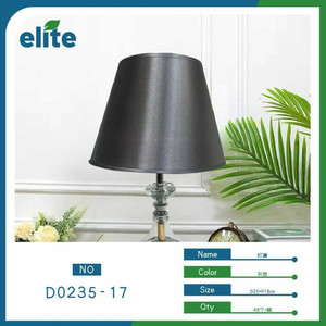 Elegante PVC e tessuto campanello paralume nero paralume da tavolo per arredamento interno fornitore all'ingrosso - Product Image 1